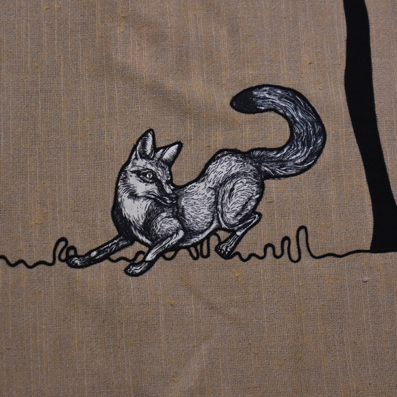 SOLD 70s John California Long Maxi Skirt Fox Forest Tree Appliqué VTG 1970s - Picture 3 of 5